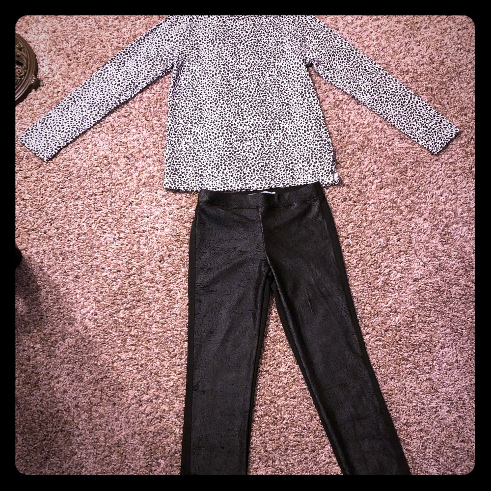 Leopard print top and leggings